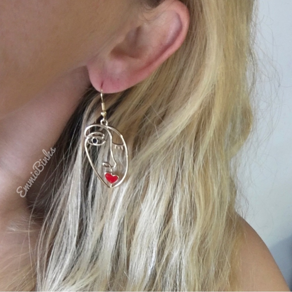 ✨3for$38 New Zara Artsy Picasso Vibe Abstract Artist Statement Drop Earrings - Picture 12 of 16